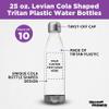 DISCOUNT PROMOS Custom Levian Cola Shaped Plastic Bottles 25 oz. Set of 10, Personalized Bulk Pack - BPA Free, Great for Gym, Hiking, Cycling, Yoga and More - Clear view 3