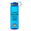 DISCOUNT PROMOS Custom Wide Mouth Water Bottles 26 oz. Set of 10, Personalized Bulk Pack - BPA Free, Great for Gym, Camping, Backpacking, School - Blue view 1