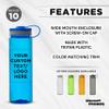 DISCOUNT PROMOS Custom Wide Mouth Water Bottles 26 oz. Set of 10, Personalized Bulk Pack - BPA Free, Great for Gym, Camping, Backpacking, School - Blue view 2