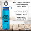 DISCOUNT PROMOS Custom Wide Mouth Water Bottles 26 oz. Set of 10, Personalized Bulk Pack - BPA Free, Great for Gym, Camping, Backpacking, School - Blue view 4