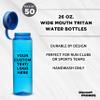 DISCOUNT PROMOS Custom Wide Mouth Water Bottles 26 oz. Set of 50, Personalized Bulk Pack - BPA Free, Great for Gym, Camping, Backpacking, School - Blue view 3