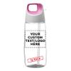 DISCOUNT PROMOS 12 Plastic Water Bottles with Straw Set, 27 oz. - Customizable Text, Logo - Tritan, Accent Cube - Pink view 1