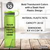 DISCOUNT PROMOS Custom Wide Mouth Water Bottles 26 oz. Set of 10, Personalized Bulk Pack - BPA Free, Great for Gym, Camping, Backpacking, School - Lime Green view 4