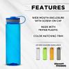 DISCOUNT PROMOS Wide Mouth Water Bottles 26 oz. Set of 10, Bulk Pack - BPA Free, Great for Gym, Camping, Backpacking, School - Blue view 2