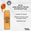 DISCOUNT PROMOS Custom Wide Mouth Water Bottles 26 oz. Set of 10, Personalized Bulk Pack - BPA Free, Great for Gym, Camping, Backpacking, School - Orange view 3