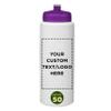 DISCOUNT PROMOS Custom HDPE Plastic Leak-Free Bottles 32 oz. Set of 50, Personalized Bulk Pack - BPA Free, Great for Gym, Camping, Backpacking, School - Trans Purple view 1