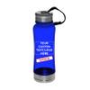 DISCOUNT PROMOS 10 Sports Bottles with Twist Lid Set, 23 oz. - Customizable Text, Logo - Metallic Base, BPA Free - Blue view 1