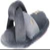 Dearfoams Women's Jules Shiny Velour Twist Vamp Slide Slipper, Flintstone, X-Large view 1