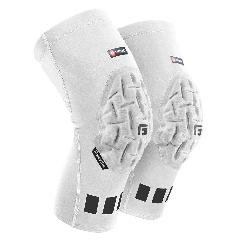 G-Form Pro Padded Compression Knee Sleeves  Compression Padded Knee Sleeves for Basketball, Volleyball, and Handball & Other Team Sports - Sports Gear - White, Adult Medium