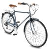 MICARGI ROASCA V7 Men 700C City Bike 7 Speed Commuter Adults Bicycle with Luggage Carrier, Hi-Ten Steel Frame, Lightweight Comfort Commuter, Beach Cruiser, Road Bike (53cm - Grey) view 1