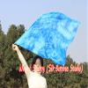 Winged Sirenny Silk Flag Poi with a Hard Rod, 40" rectangular Spinning Flowy Play Silk for Church Prophetic Worship Adoration Praise Dance (Blue Moon) view 2
