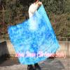 Winged Sirenny Silk Flag Poi with a Hard Rod, 40" rectangular Spinning Flowy Play Silk for Church Prophetic Worship Adoration Praise Dance (Blue Moon) view 4