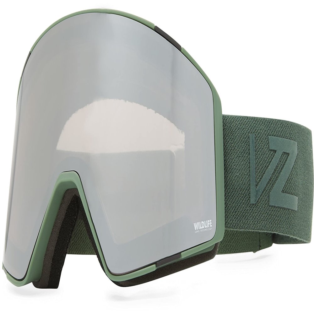VonZipper Unisex Capsule Snow Sport Goggle - S.I.N. Green Frame | Wildlife Silver Chrome Lens