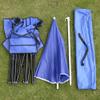 Camping Portable Outdoor 2-Seat Folding Chair with Removable Sun Umbrella Blue view 3