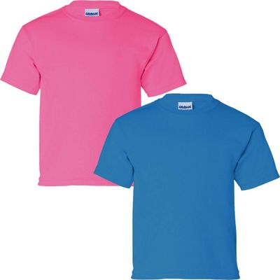 Gildan 2000B Youth Ultra CottonT-Shirt, 2-Pack XL-Heliconia-Sapphire