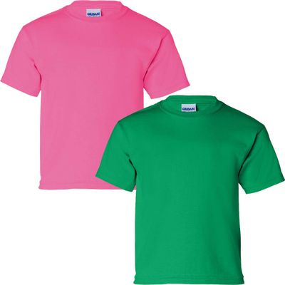 Gildan 2000B Youth Ultra CottonT-Shirt, 2-Pack XL-Heliconia-Irishgreen