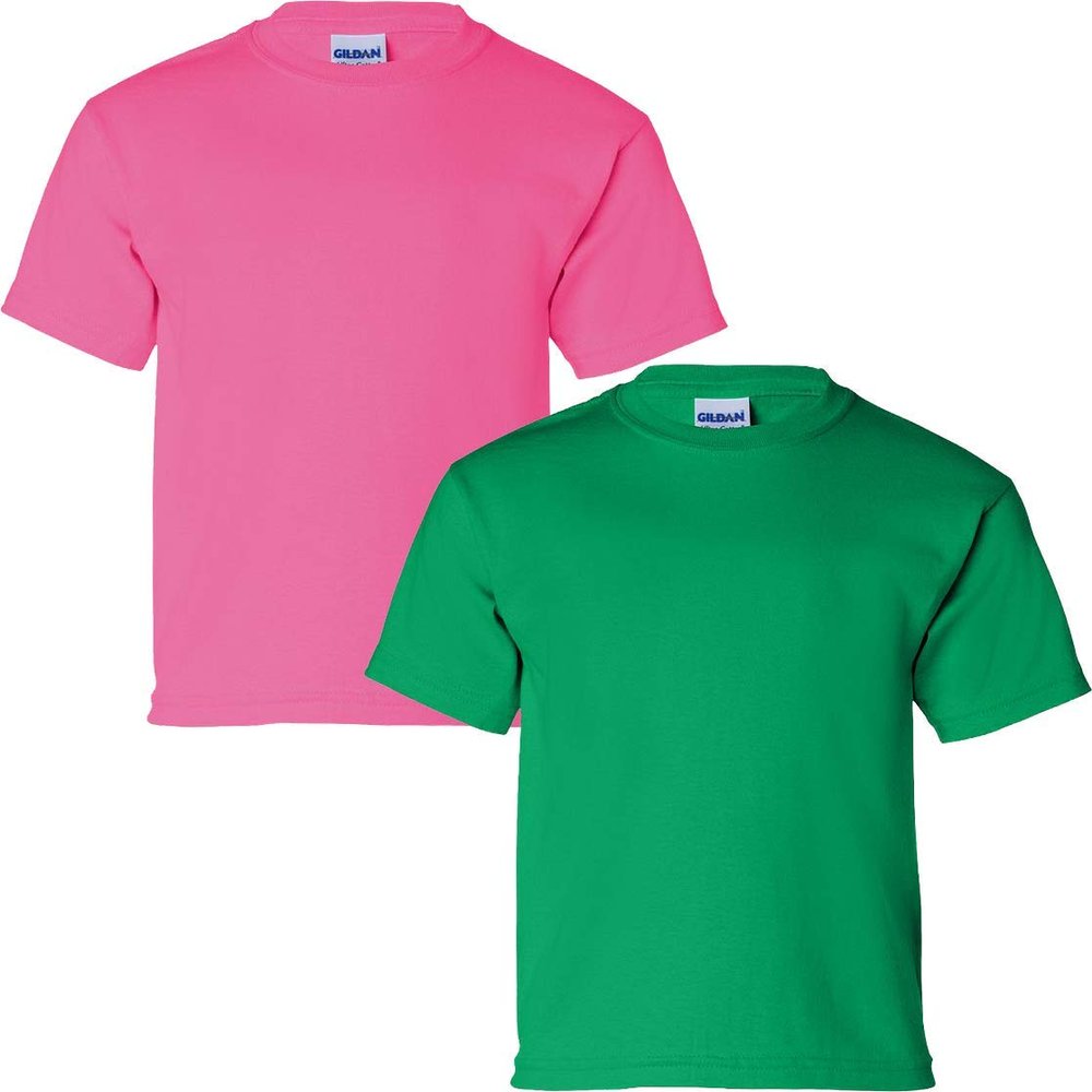 Gildan 2000B Youth Ultra CottonT-Shirt, 2-Pack XL-Heliconia-Irishgreen
