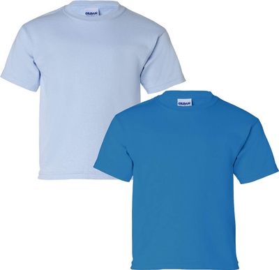 Gildan 2000B Youth Ultra CottonT-Shirt, 2-Pack LRG-LightBlue-Sapphire