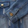 Toddler Kids Girls Boys Floral Print Ripped Denim Jacket Long Sleeve Button Down Trucker Jeans Jacket Top Coat Overcoat Basic Hoodie Casual Spring Fall Cowboy Outerwear Clothes Blue Rose 3-4 Years view 4