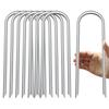 Trampoline Stakes U Shaped Anchors Heavy Duty Metal - 12" Long Trampolines Ground Wind Stakes for Soccer Goals, Camping Tents, Garden Decoration (8pcs) view 1