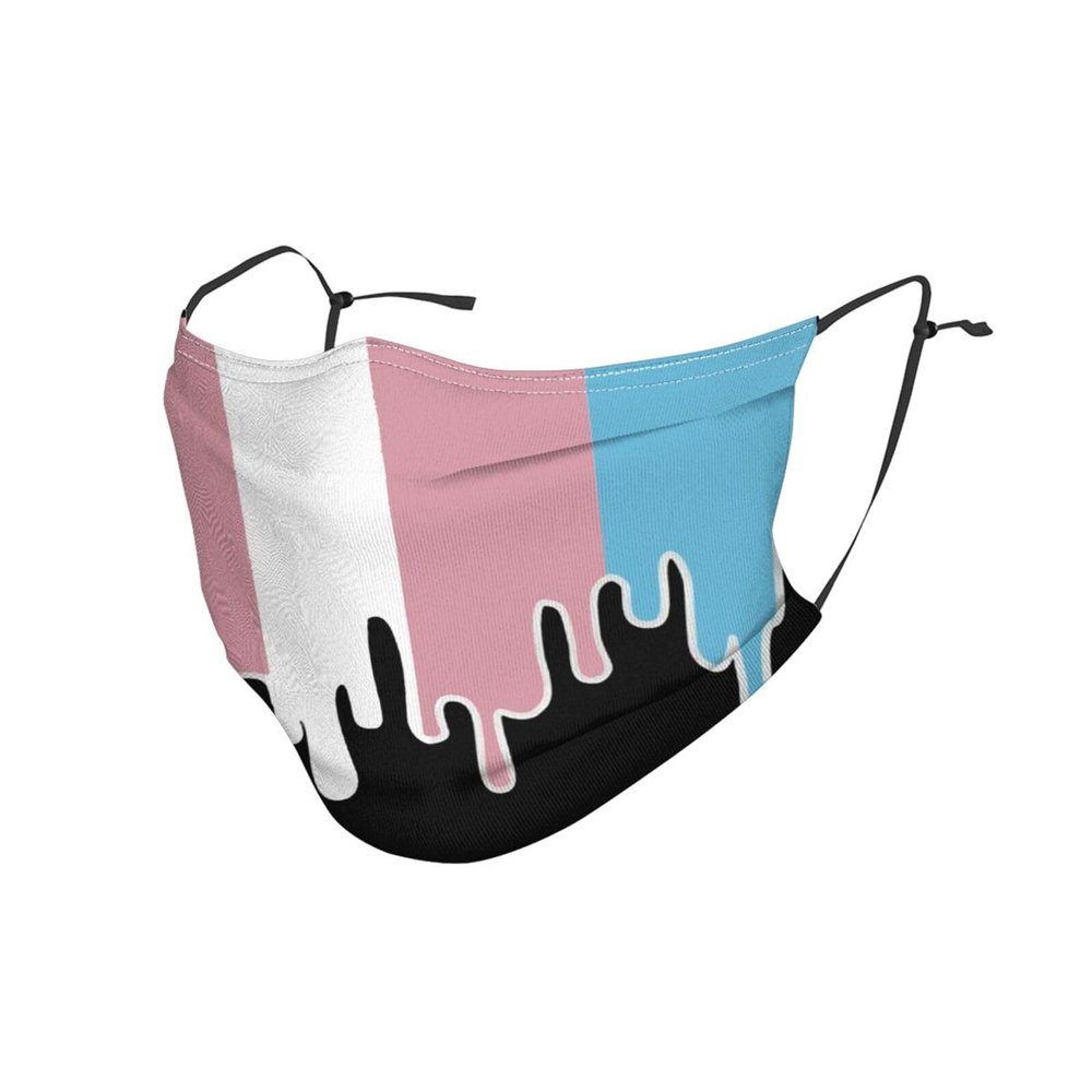 LALLRI Trans Pride Flag Fashion Pattern Face Mask,Reusable Washable Comfy Warm Face Mouth Cover Unisex Adult