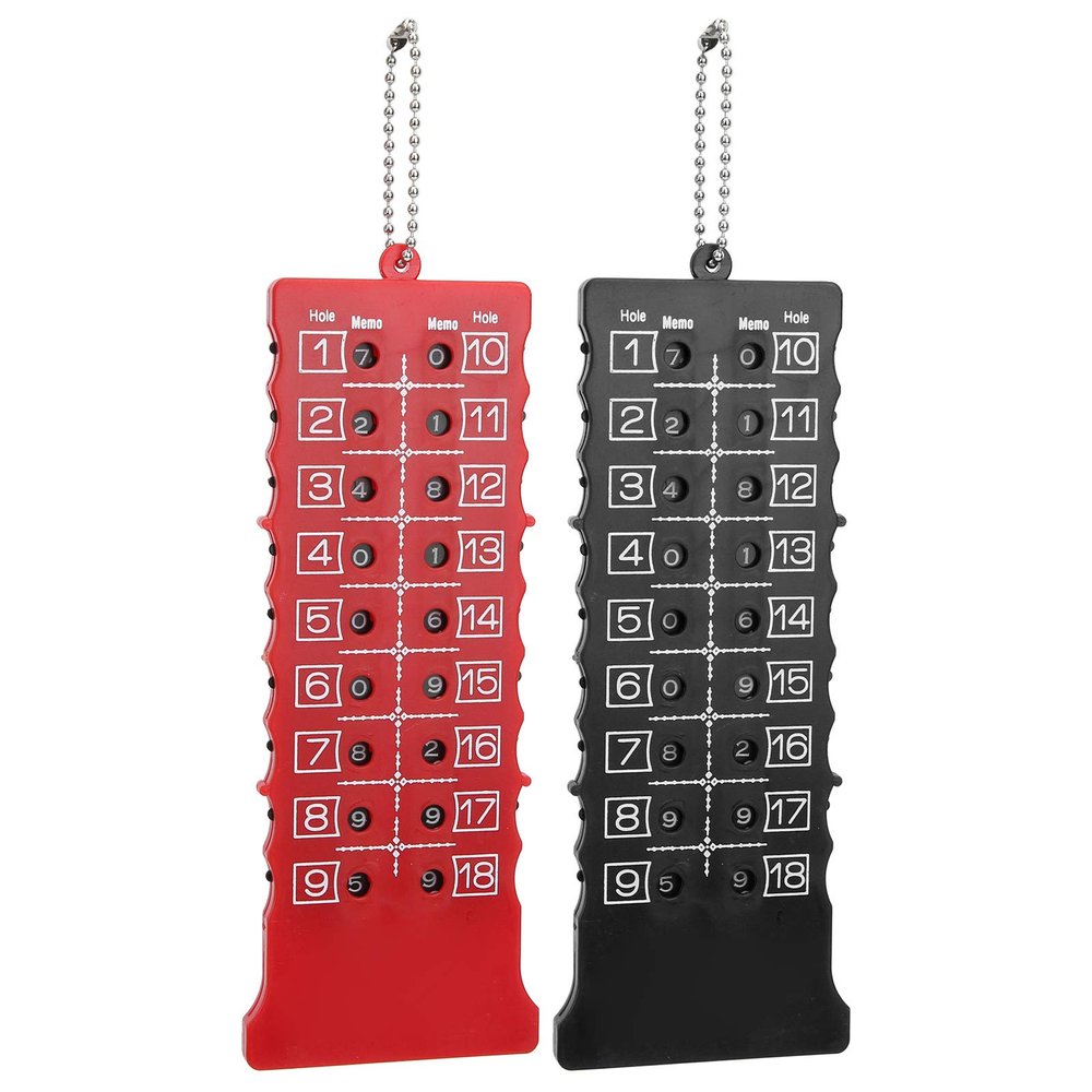 Vbestlife 2Pcs 18 Hole Score Counter Stroke Counter Scoreboard with Key Chain Tally Keeper