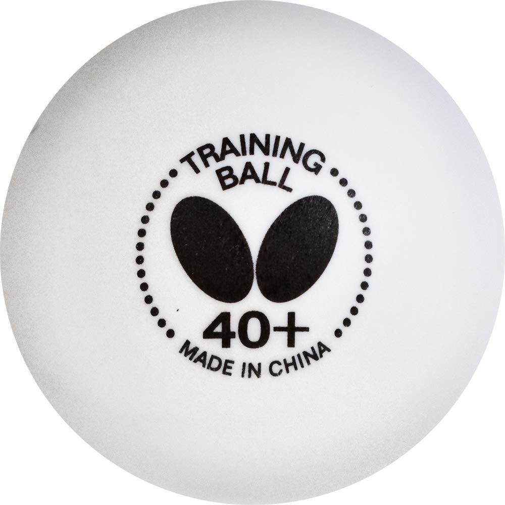 Butterfly 40+ Training Ball  40+ Ball Used for Training  Available in a Box of 6 or 120 White Training Balls  Comparable to a Three-Star Ball and Perfect for Multiball Practice