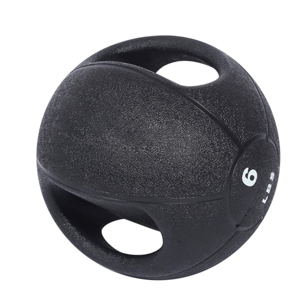 Medicine Balls Rubber Binaural Medicine Ball, Male and Female Cross Training Core Strength Cardio Training Fitness Ball, 6lb/2.7kg