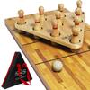 YDDS Shuffleboard Bowling Pin Set with 10 Pcs Premium Hardwood Bowling Pins Durabel Triangular Pinsetter Resin Bowling Ball and Carrying Bag, Fun for Shuffleboard Games view 1