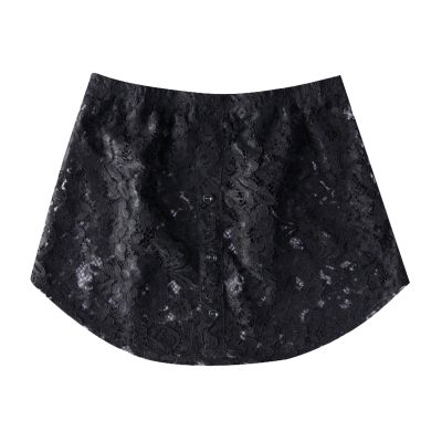 DIY Cloth Accessories,Skirt,Women Fake Shirt Tail Blouse Hem Skirt Removable Underskirt Sweater Extender - Black M