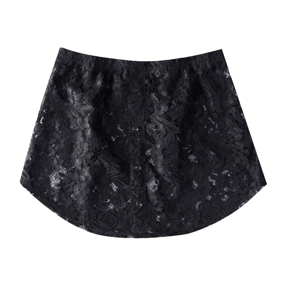 DIY Cloth Accessories,Skirt,Women Fake Shirt Tail Blouse Hem Skirt Removable Underskirt Sweater Extender - Black M
