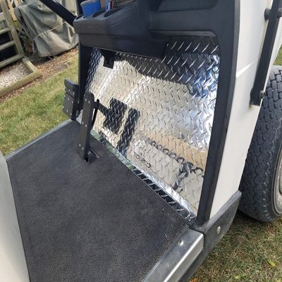 J & O Carts Parts Ezgo TxT/Medalist Golf cart Polished Aluminum Diamond Plate Upper Floor 1994.5 to 2013