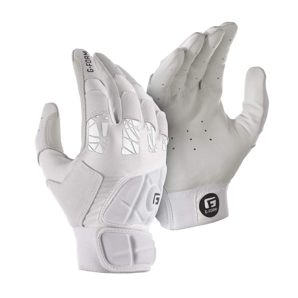 G-Form Pure Contact Baseball Batting Gloves - Leather Baseball Gloves for Athletes - White, Adult Small