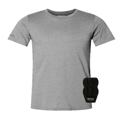 ShockEater Mens Classic Shooting Shirt, Short Sleeve, Small | Recoil Pad Included Grey
