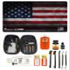 EDOG Range Warrior 27 Pc Gun Cleaning Kit - Old Glory U.S. American Flag Handgun Honor & Pride Pistol Mat & Range Warrior .22 .38 .357 9MM .45 Gun Cleaning Kit & Tac Book Cleaning Essentials Kit