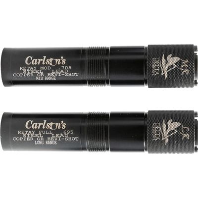 Carlson's Choke Tubes 12 Gauge for Retay [ 2 Pack | Mid Range & Long Range ] Blued Steel | Delta Waterfowl Choke Tube | Made in USA