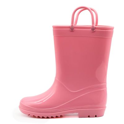 EUXTERPA Kids Toddler Waterproof Rain Boots, Pink, Toddler Size 5