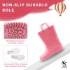 EUXTERPA Kids Toddler Waterproof Rain Boots, Pink, Toddler Size 5 view 3