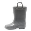 EUXTERPA Boys Girls Waterproof Rain Boots Kids Toddler Solid Color Boots with Easy On Handles, Grey, Big Kid Size 2 view 1
