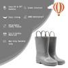 EUXTERPA Boys Girls Waterproof Rain Boots Kids Toddler Solid Color Boots with Easy On Handles, Grey, Little Kid Size 11 view 2