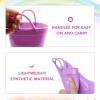 EUXTERPA Girls Waterproof Rain Boots Kids Toddler Solid Color Boots with Easy On Handles, Purple, Little Kid Size 12 view 4