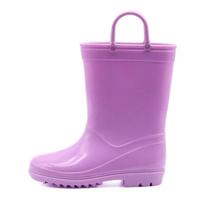 EUXTERPA Kids Toddler Waterproof Rain Boots, Purple, Big Kid Size 1