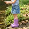 EUXTERPA Kids Toddler Waterproof Rain Boots, Purple, Big Kid Size 1 view 2
