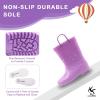 EUXTERPA Kids Toddler Waterproof Rain Boots, Purple, Big Kid Size 1 view 3