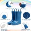 EUXTERPA Kids Toddler Waterproof Rain Boots, Navy, Little Kid Size 12 view 4