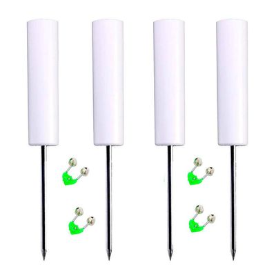 4 Pack Fishing Rod Stand and Alarm - Reinforced PVC, Supports Bank, Beach and Ground Fishing