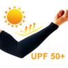 PFFY 4 Pairs UV Protection Cooling Arm Sleeves for Men and Women UPF 50 Sun Sleeve Black view 2