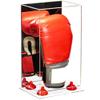 Better Display Cases Acrylic Vertical Boxing Glove Display Case with Mirror Case, Red Risers and Clear Base - 8" x 6" x 14" (A092/V18) view 1