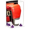 Better Display Cases Acrylic Vertical Boxing Glove Display Case with Mirror Case, Purple Risers and Clear Base - 8" x 6" x 14" (A092/V18) view 1