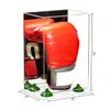 Better Display Cases Acrylic Vertical Boxing Glove Display Case with Mirror Case, Green Risers and Clear Base - 8" x 6" x 14" (A092/V18) view 2